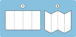 Uses alternating folds to create multiple panels of similar size. Folds resemble the pleats of an accordion.