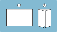 Features a larger interior panel and two equal side panels that fold inward but do not overlap, similar to doors or gates.