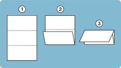 Bottom third folded up and top third folded down, overlapping it. Common for letters, flyers, and brochures.